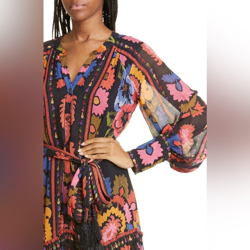 Farm Rio Flowers Tapestry Mini Dress Size XS - Picture 1 of 10